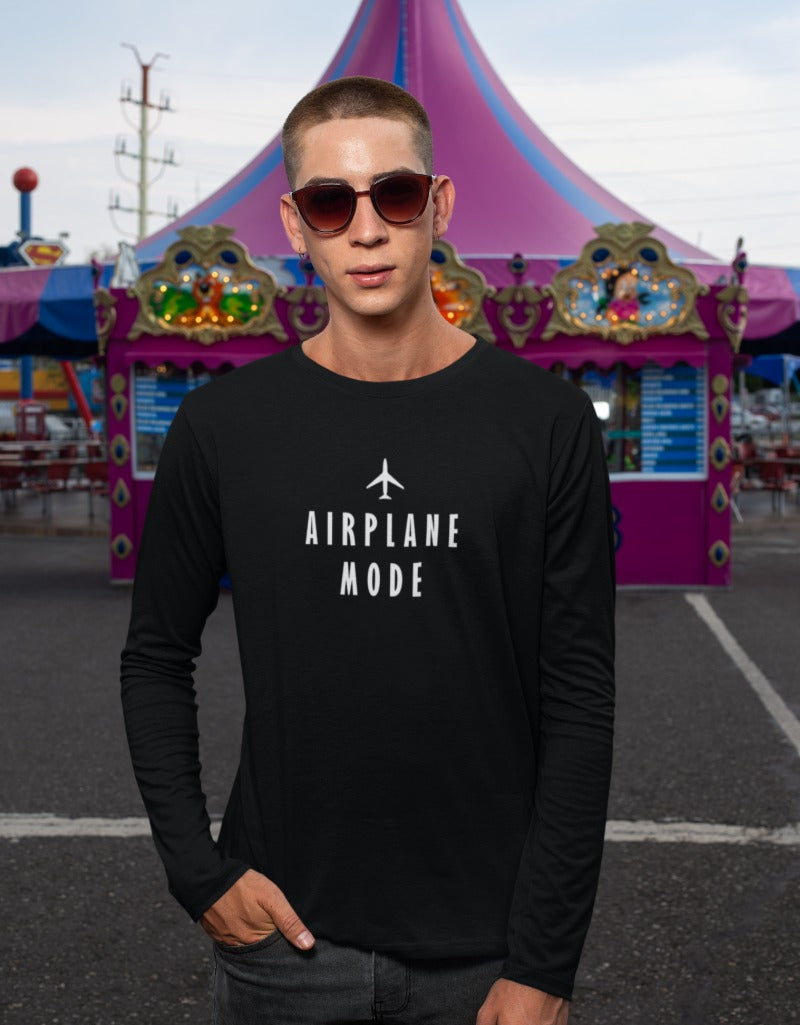 Airplane Mode Travel | Men's Full Sleeve T-Shirt