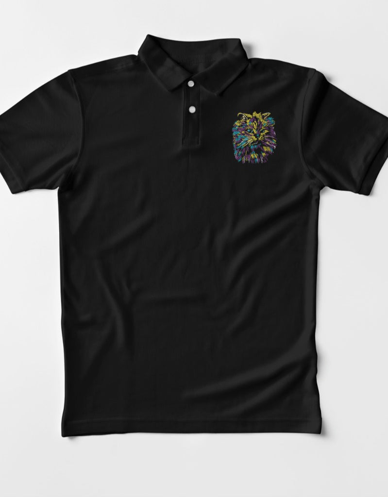 Colorful Abstract Cat | Polo T-Shirts