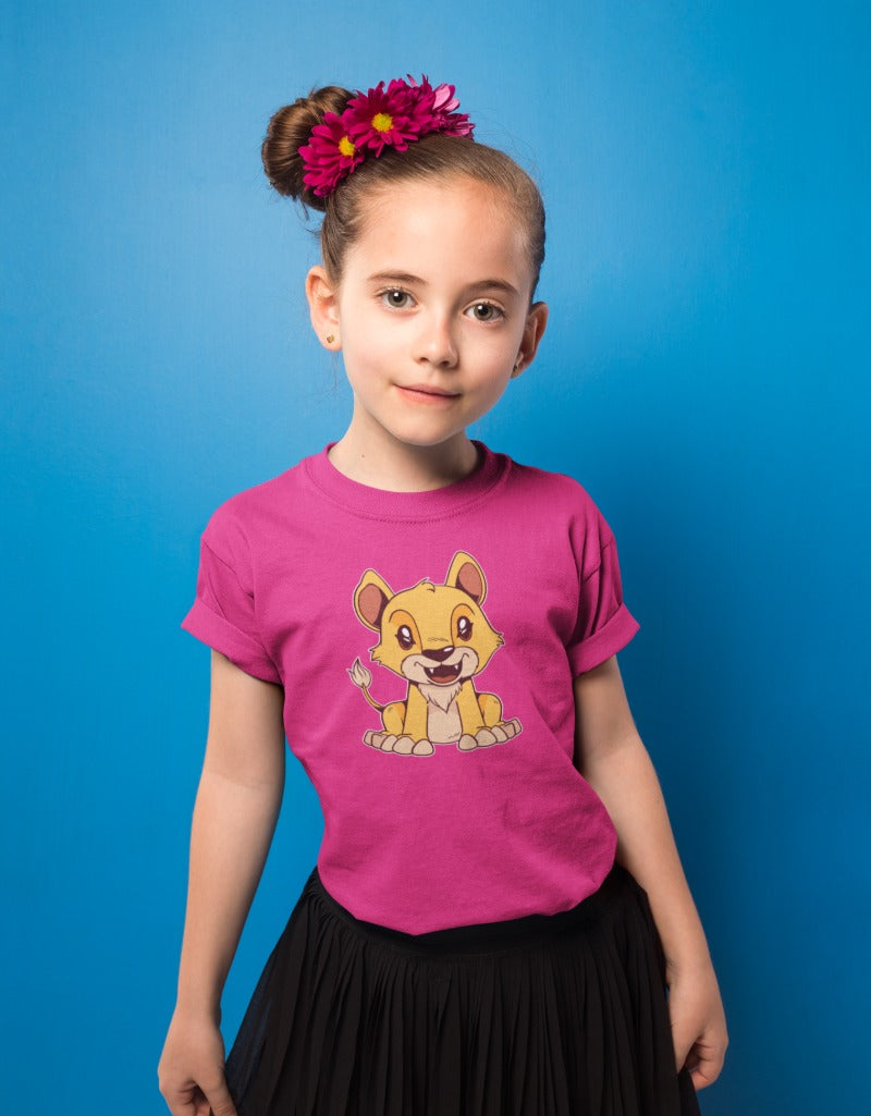 Cute Lion T-shirt half sleeve | Girls
