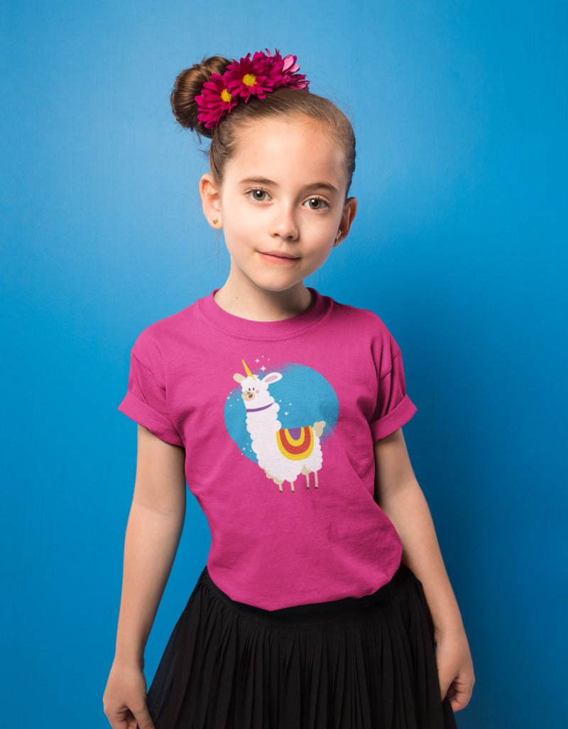 Alpaca Unicorn T-shirt half sleeve | Girls