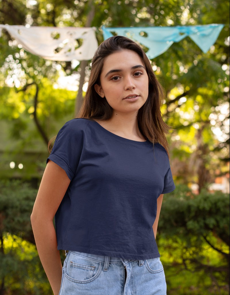 Plain Navy Blue | Crop Tops