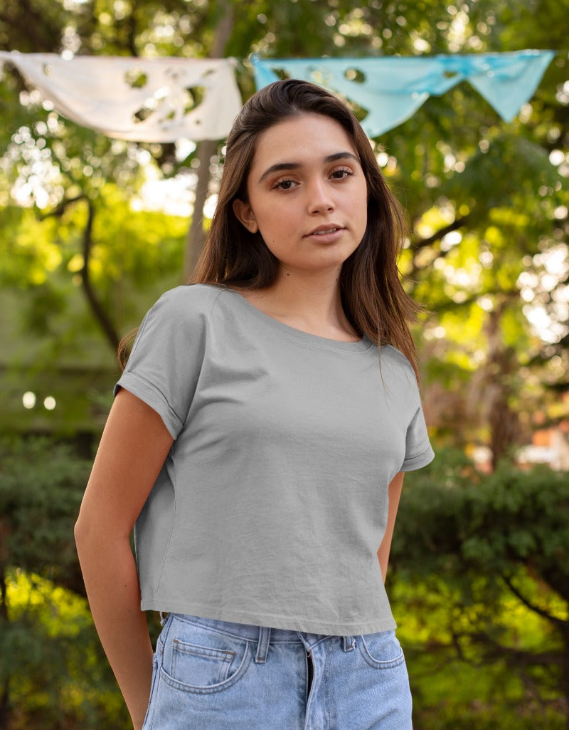 Plain Grey | Crop Tops