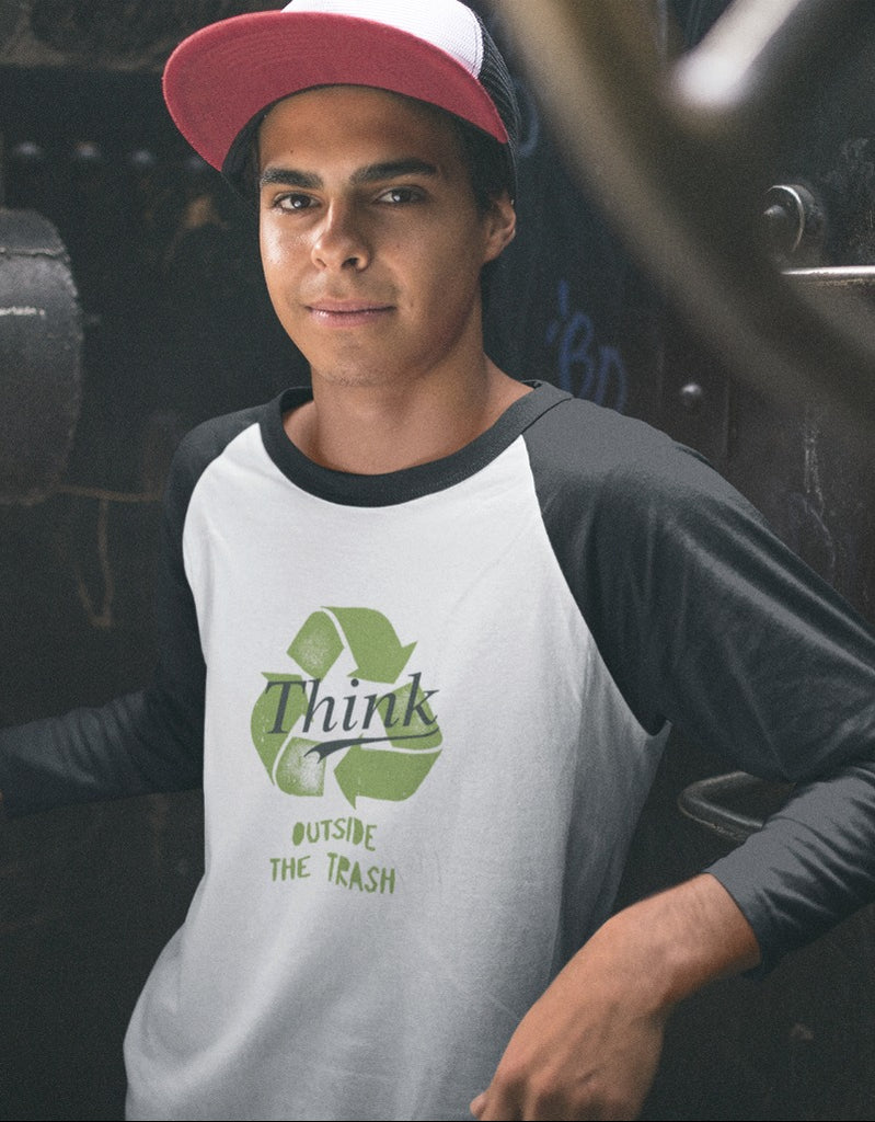 Think Outside the Trash | Men's Raglan T-Shirts