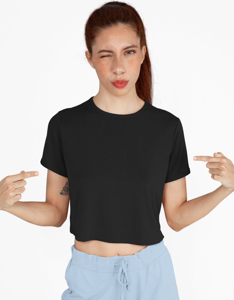 Plain Black | Crop Tops