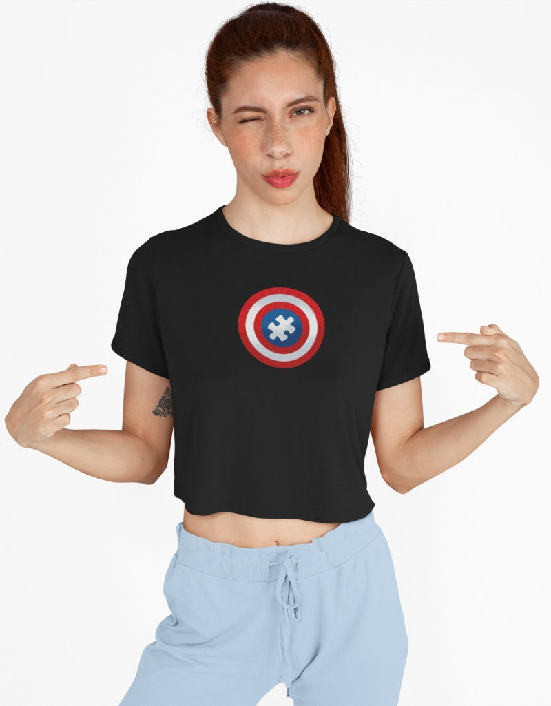 Autism Puzzle Shield | Crop Tops