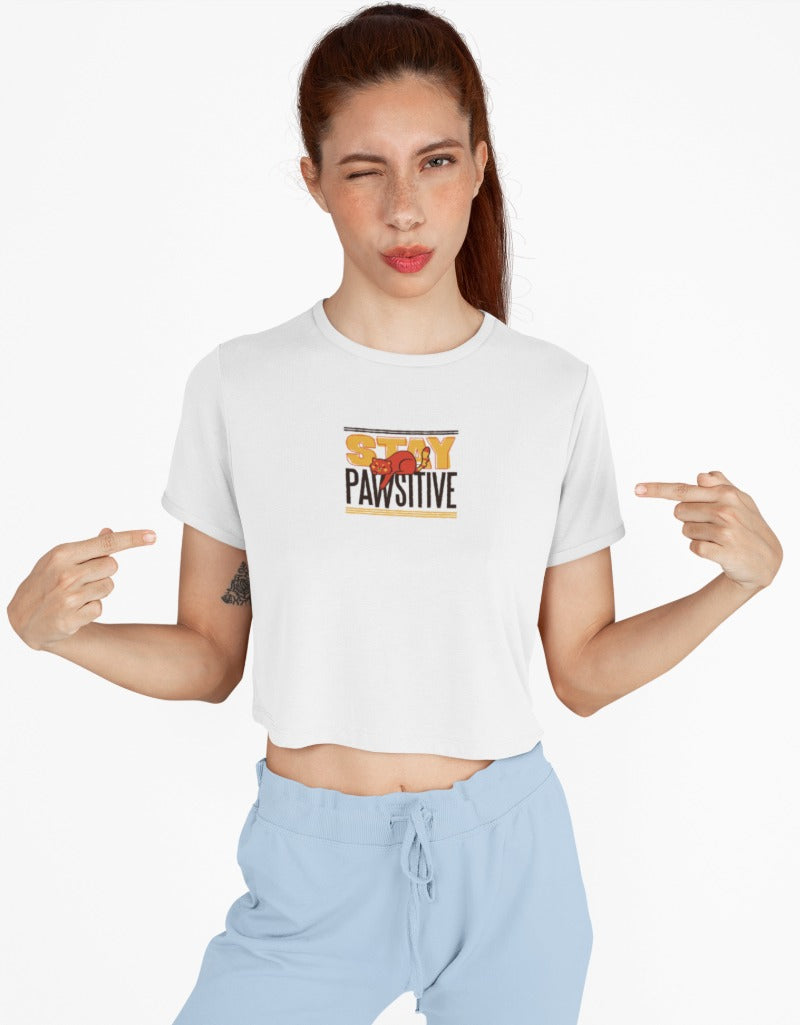 Stay Pawsitive | Crop Tops