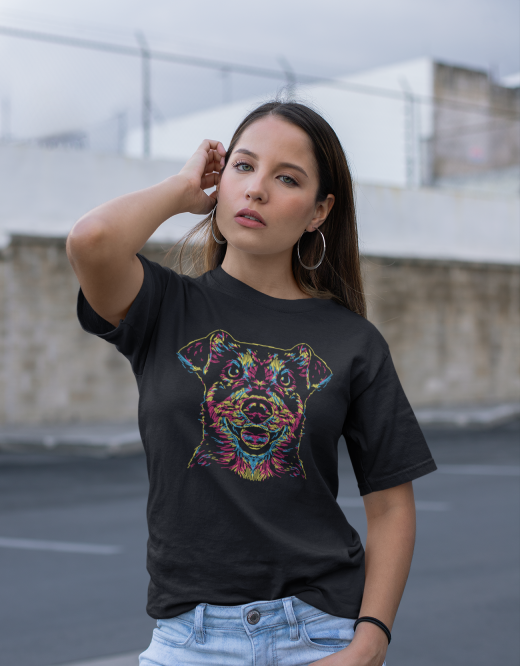 Colorful Dog Face Animal/ Pet Lover | Unisex T-Shirt