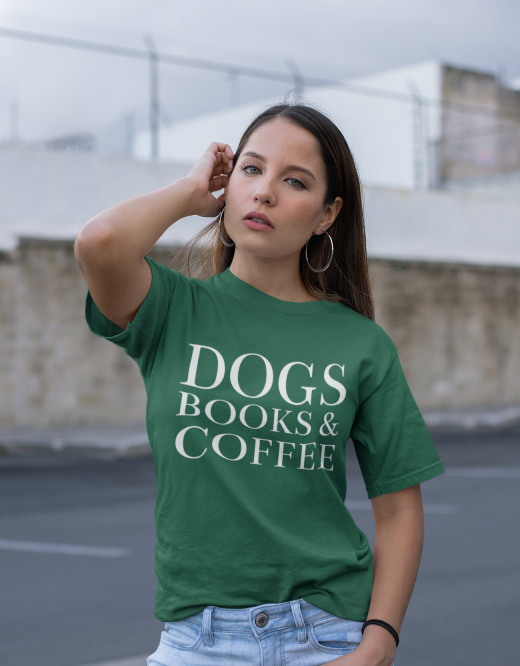 Dogs Books & Coffee | Unisex T-Shirt