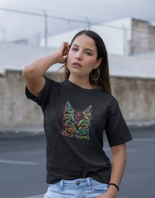 Colorful Cat Head Animal/ Pet Lover | Unisex T-Shirt