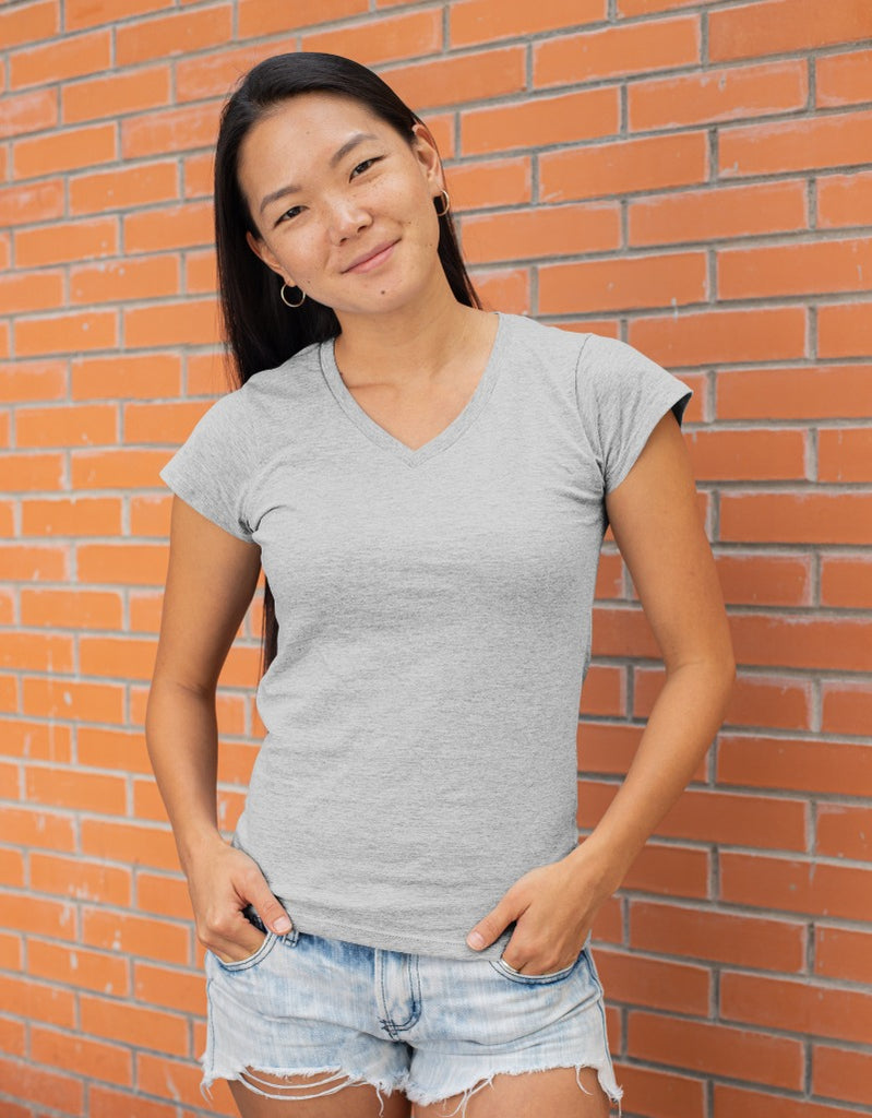 Solid Melange Grey | Women T-Shirt